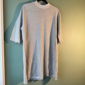 Zara Silver T shirt Mini Dress Sparkle Large NWT